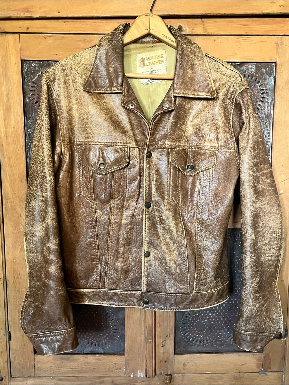 Vintage 1970s distressed leather jacket
